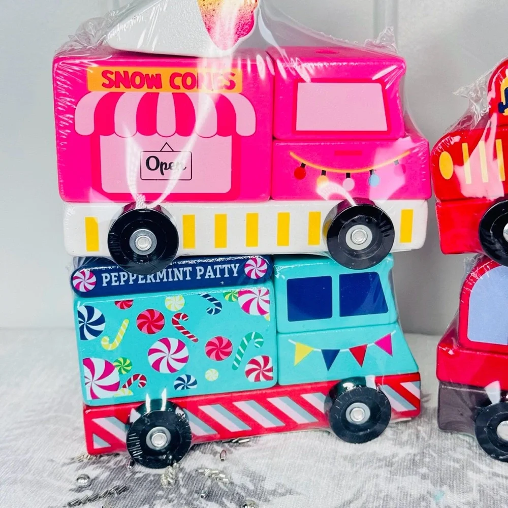 Target Bullseye Playground SET OF 5 Christmas Wooden Trucks